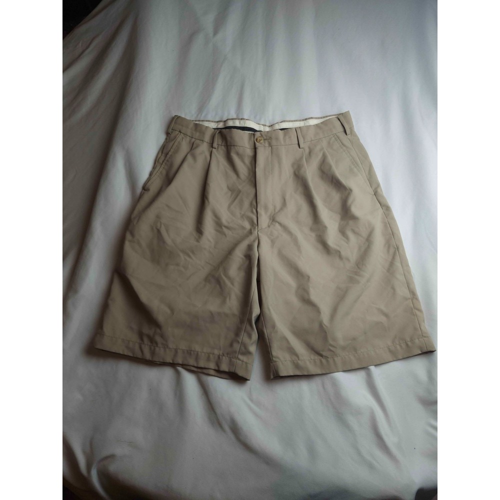 Pro Tour Golf Shorts Men 36 Beige Preppy Sporty Country Club Performance Pleated